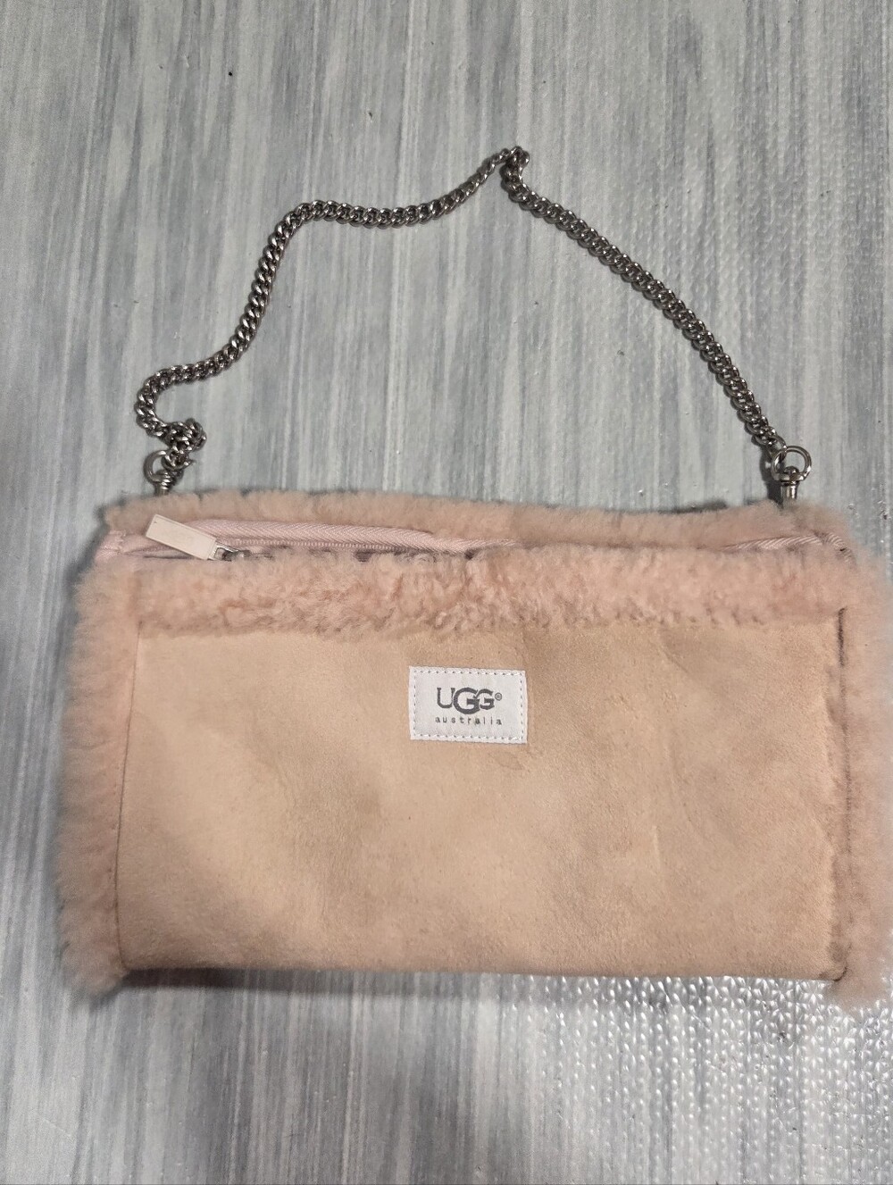 UGG pink suede leather muff clutch shoulder bag